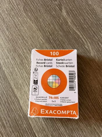 100 fiches bristol