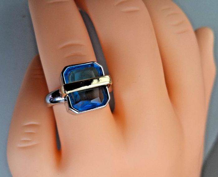 Bague En Argent 925 + grand  zirconium bleu  marque hippie & bohème  by petits hauts - photo numéro 2