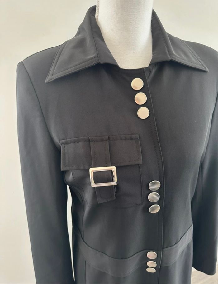Trench seventies noir et argenté Vintage T38 M - photo numéro 3