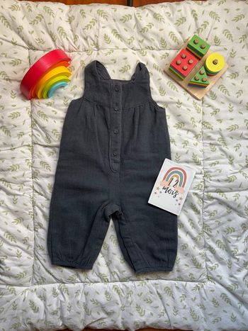 salopette gris pressions entre les jambes 12 mois du pareil au même