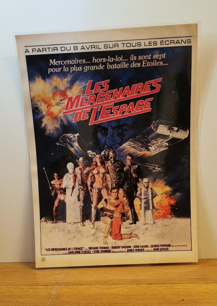 Ancienne publicité plastifiée film les mercenaires de l'espace - photo numéro 3