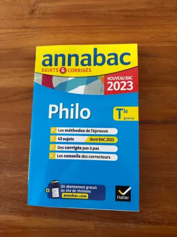 Livre Annabac, sujet corrigé 2023