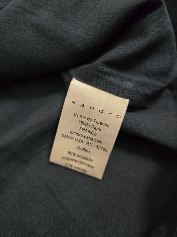 Jupe Sandro bleu marine à volants ondulés taille 36 S chic - photo numéro 5