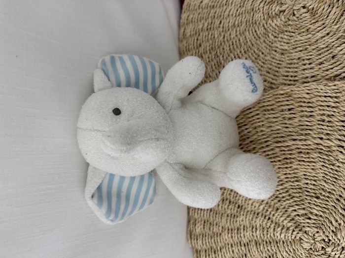 DOUDOU PELUCHE LUMINOU JEMINI ELEPHANT BLANC BLEU
