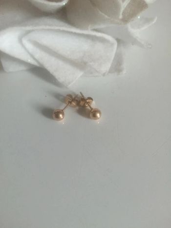 🌸Boucles d'oreilles puces dorées Émie "Lou Yetu" 🌸