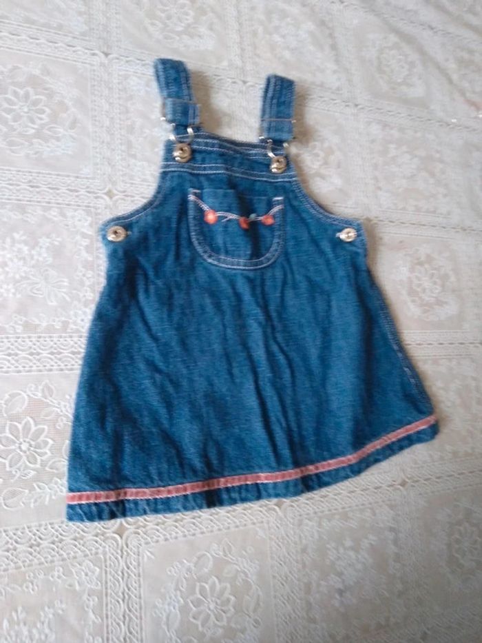 Robe salopette en jean 9 mois - photo numéro 2