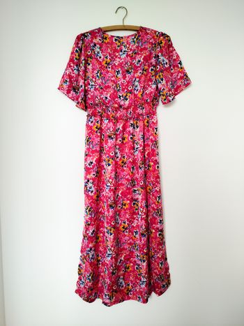 Season Robe Longue Fleurie Rose Fushia Taille M/L