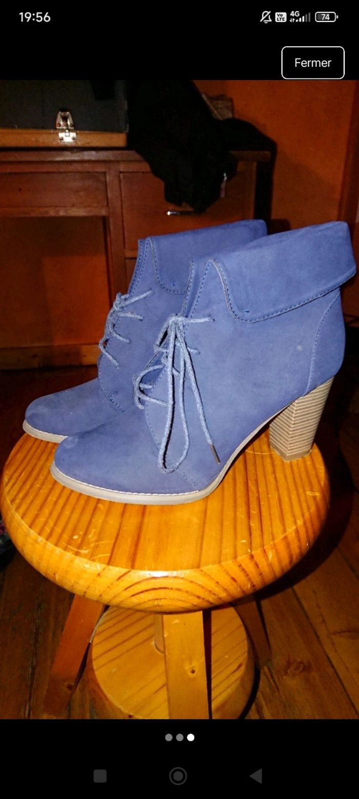 Bottines à talons bleues