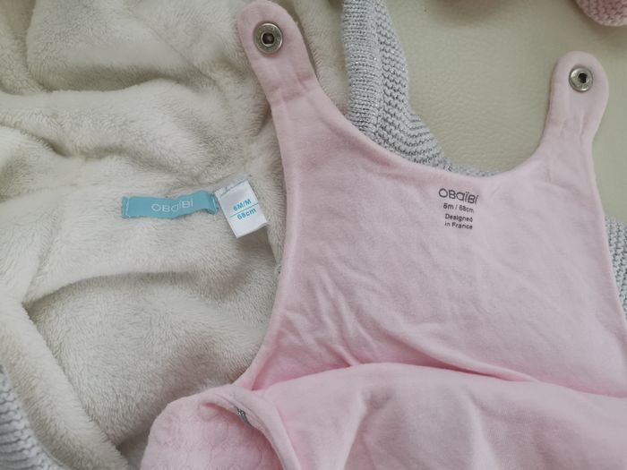 Ensemble manteaux, salopette et chaussons fille 6 mois - photo numéro 3