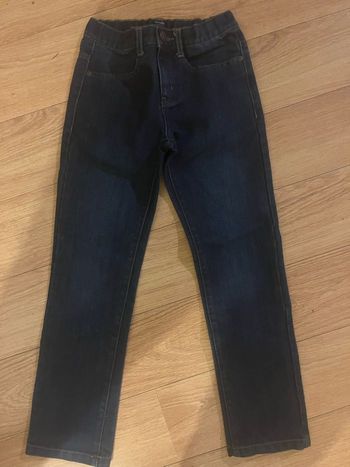 jean kiabi 10 ans bleu foncé coupe droite enfant confortable taille réglable