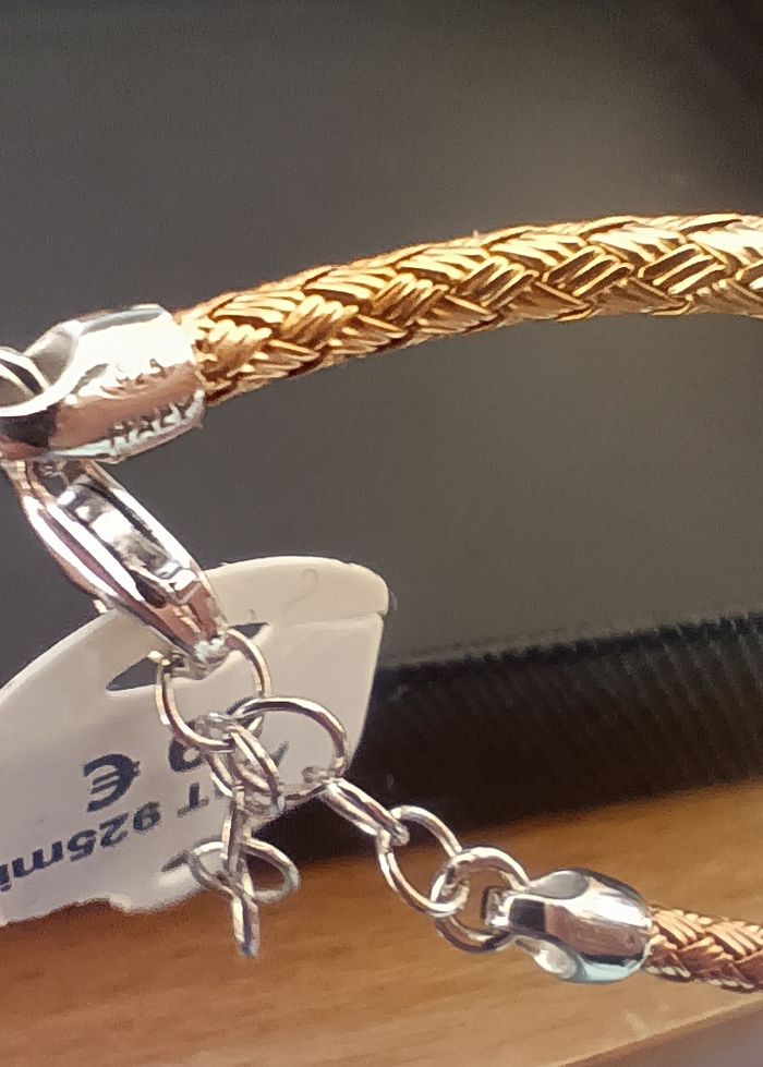 VALENZI, bracelet enfant, Argent doré 925 et plaque. Neuf. - photo numéro 6
