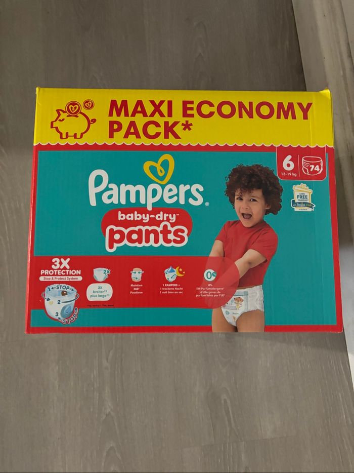 Couches Pampers baby-dry pants taille 6 74 couches