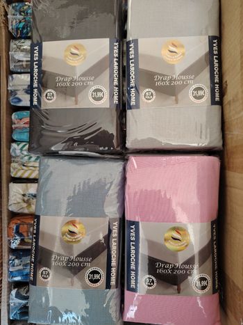Lot de 4 draps housses coton pure