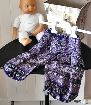 ✨ Sarouel léger fille 4 ans – Motif oriental, couleurs violet/noir ✨