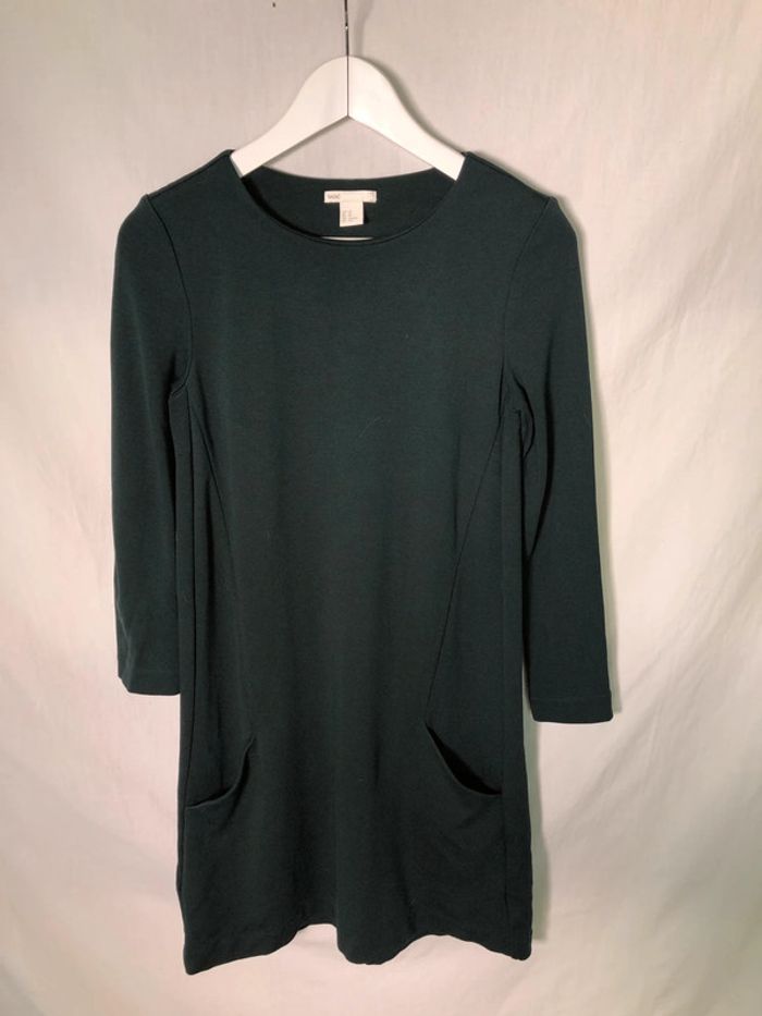 Robe vert sapin à manches longues H&M taille 34 / XS très bon état. - photo numéro 4