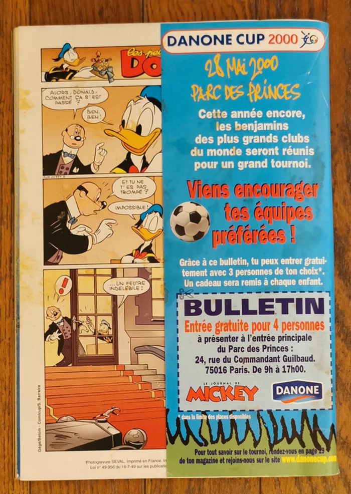 Ancien journal de mickey avec poster fantasia + cadre déblok N°2501 année 2000 vintage - photo numéro 14