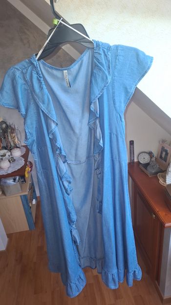 Robe portefeuille bleu jean
