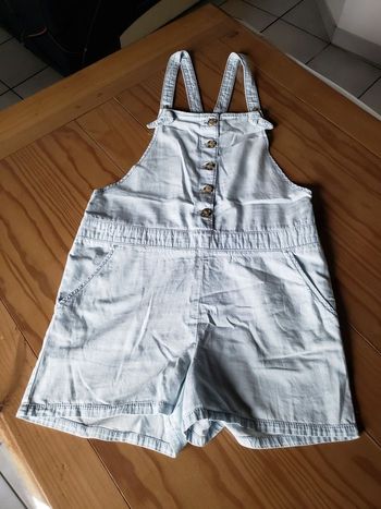 Salopette short bleu clair