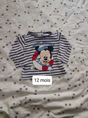 Tee shirt manche longue 12mois Disney baby