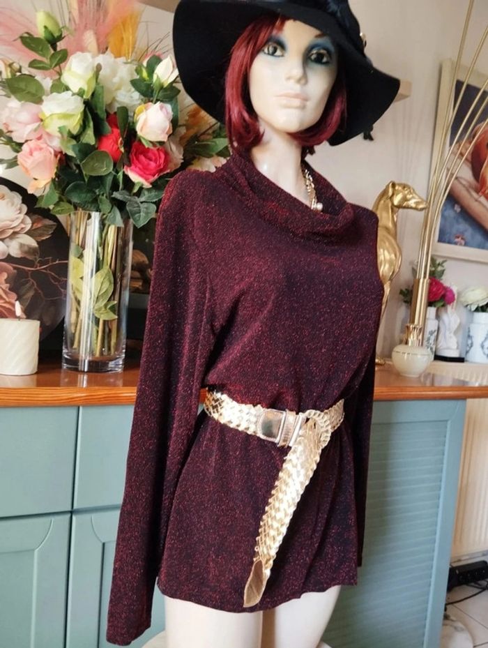 🌹Blouse Scintillante Col Bénitier Vernal Paris T38/40🌹 - photo numéro 18