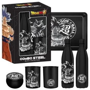 Coffret Lyo Dragon Ball Super – Combo Steel Black Bouteille Verre Plateau Boite Neuf