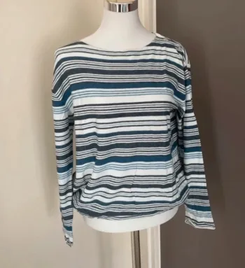 Lacoste, pull à rayures bleue femme, taille 38
