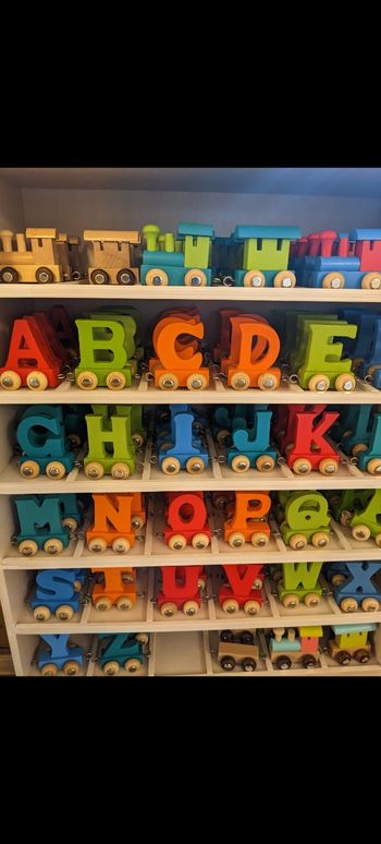 Lettres en bois petit train