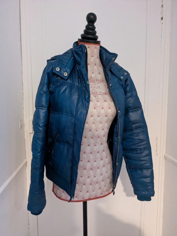 Manteau molletonné converse XS bleu femme - photo numéro 2