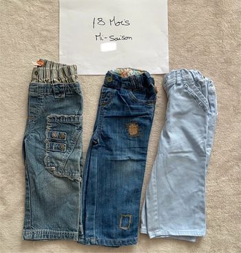 Lot de 3 pantalons longs légers ajustable à la taille 👖 - Orchestra, TAO, In extenso - 18 mois - TBE