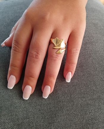 Bague dorée en acier inoxydable