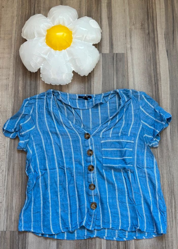 Blouse rayer à bouton