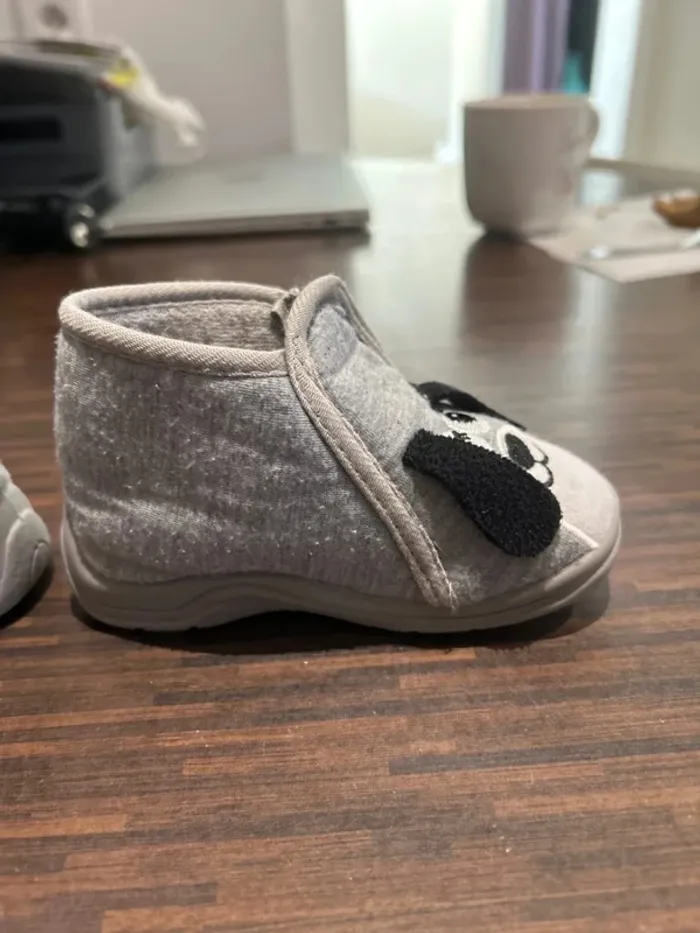 Chaussons zippés enfant garcon gris motif chien taille 22 - photo numéro 9