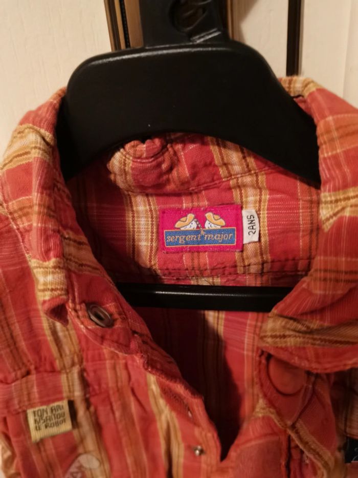 Chemise manches courtes à carreaux orange - photo numéro 5