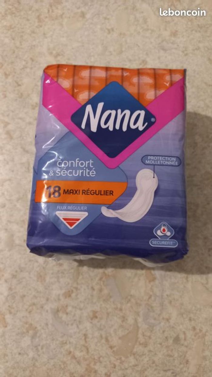 1 paquet de 18 serviettes Maxi Régulier Nana