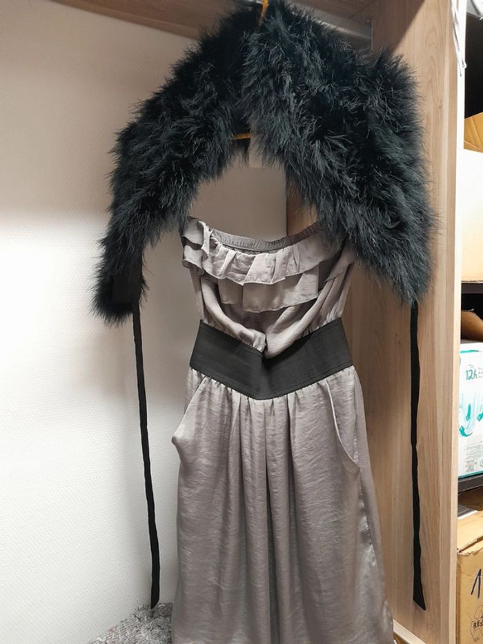 Ensemble robe de soiree taille S+cache epaule