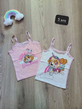 Lot Débardeur pat patrouille 5 ans