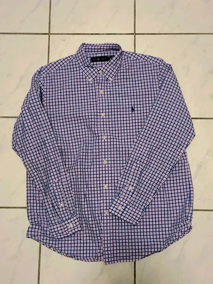 🌟 Chemise Ralph Lauren Vintage Carreaux Rose & Bleu – Taille XL (équivalent XXL FR) - photo numéro 3