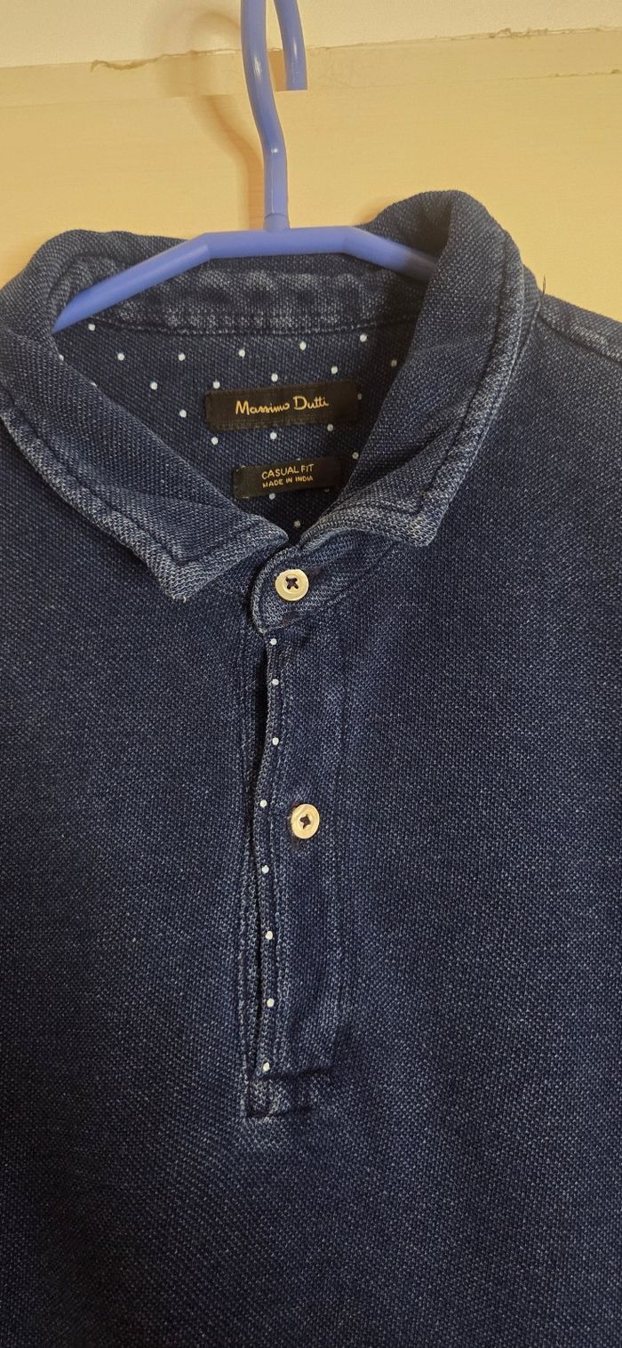 Polo Massimo Dutti Casual Fit – Bleu marine effet délavé chic – Très bon état - photo numéro 4