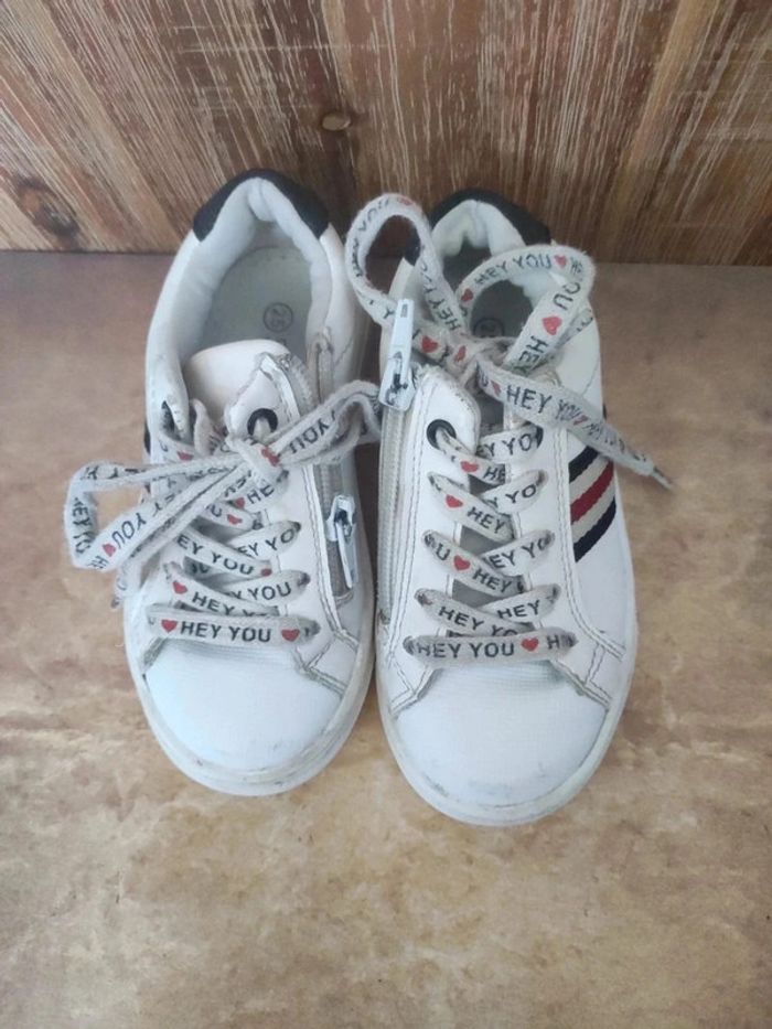 Basket blanc bande tricolore / Saxo Blues - 25 - photo numéro 2