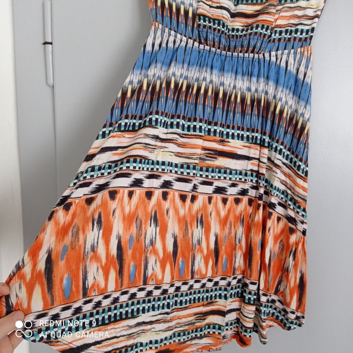 Robe bustier orange à motifs t38 Bershka - photo numéro 8