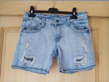 short en jean destroy bleu femme 38