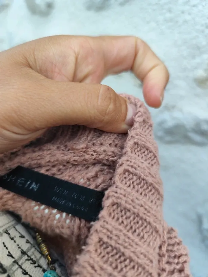 Joli pull maille vieux rose taille M - photo numéro 3