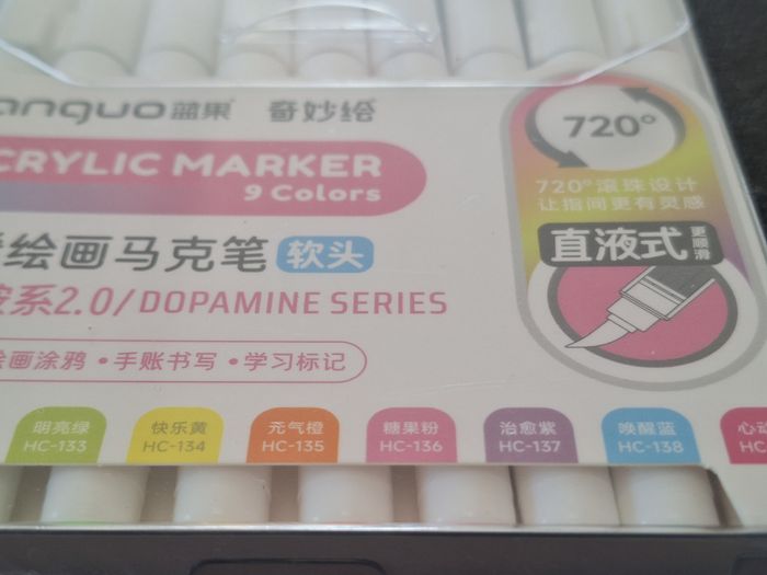 Boîte de 9 feutres acryliques Languo – Dopamine 2.0 Series - photo numéro 2