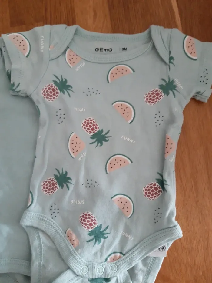 Lot de 2 body bebe fille - photo numéro 2