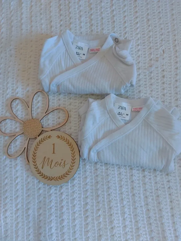 Lot bodies mixtes  0-1 mois - photo numéro 2