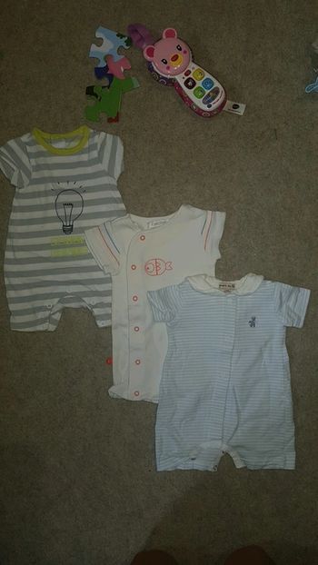 Lot de 3 combinaisons estivales garçon 1mois