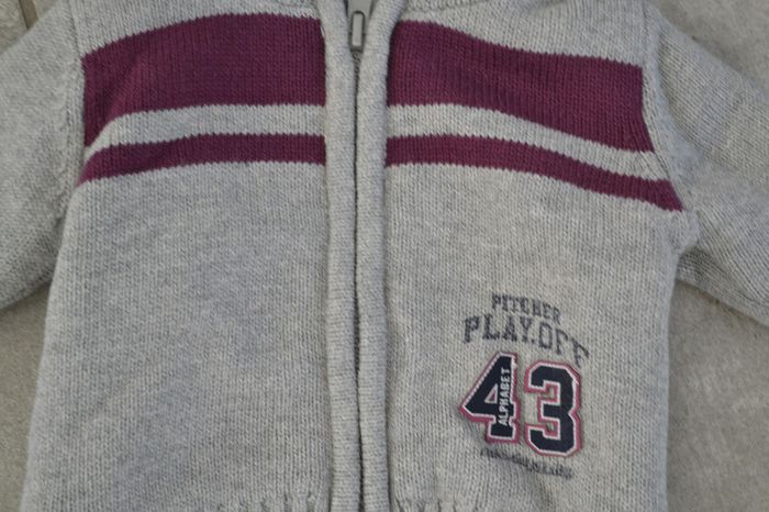 Gilet doublure polaire gris Alphabet  3 mois  (60cm) - photo numéro 2