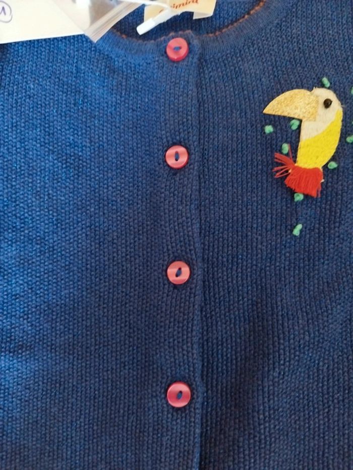 Catimini gilet veste cardigan bleu 12 m neuf - photo numéro 3