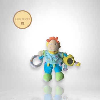 Peluche d'éveil garçon tenue bleu Nicotoy P43