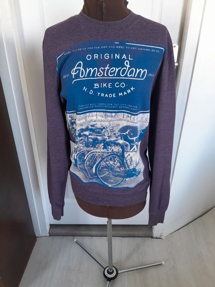 Sweat imprimé Amsterdam  bike 1924 River Island taille M